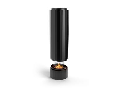 Freestanding bioethanol glass and steel fireplace PILLAR Planika