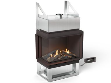 Chimenea empotrada de esquina de vidrio templado SONO Planika