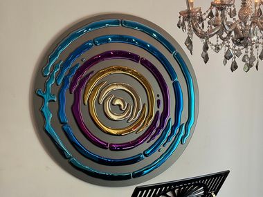 Oggetto decorativo da parete in vetro ALTERNATIVE INTERFERENCE CIRCLE PlusObject