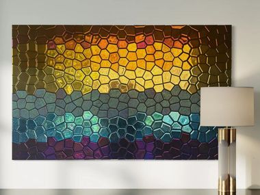 Oggetto decorativo da parete in vetro COLOR FUSION POLYGONAL MOSAIC PlusObject