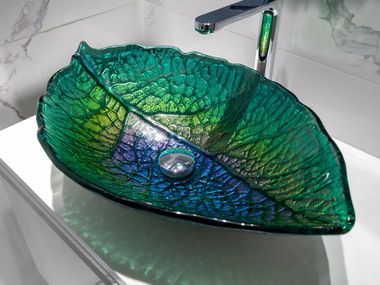 Lavabo da appoggio in vetro LEAF HARMONY PlusObject