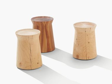Mesa de centro redonda de madeira maciça DAMA Poliform
