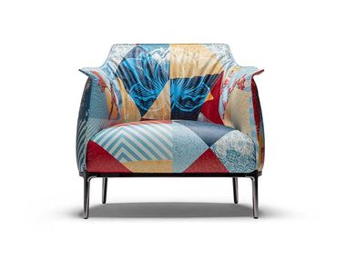Leather armchair with armrests ARCHIBALD DELICATE BALANCE LIMITED EDITION Poltrona Frau