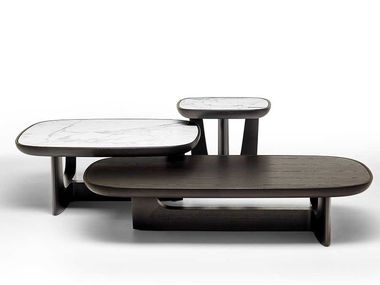 Coffee table with solid wood legs BALDWIN Poltrona Frau