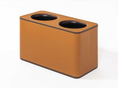 Leather waste paper bin BEAUTILITIES Poltrona Frau