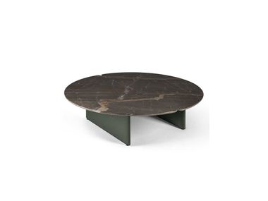 Round low marble coffee table BLISSCAPE Poltrona Frau