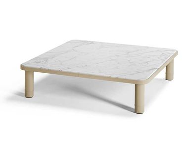 Square low marble coffee table CUIRÈ Poltrona Frau