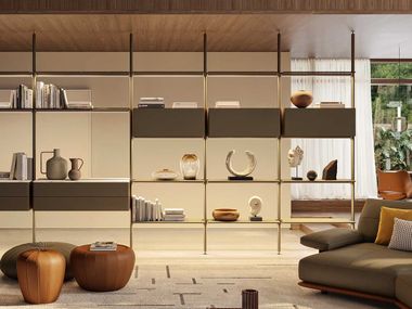 Modular bookcase DOMUSCOVE DAY Poltrona Frau