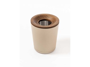 Leather waste paper bin TABLEWARE Poltrona Frau