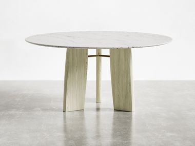 Round wooden and marble table KIRA 588/TC Potocco