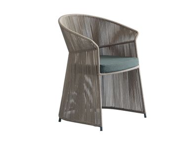 Poltroncina da giardino sfoderabile in corda con braccioli OLA 923/PMF Potocco