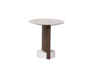 Tavolino rotondo in marmo di Carrara e frassino SYN 956/TCB-52 Potocco