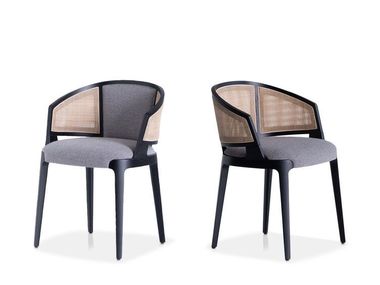 Sedia in canna naturale e tessuto con cuscino integrato VELIS CANE 942/PACC / 942/PACI Potocco