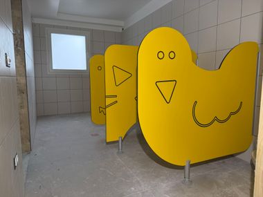 HPL toilet partition for children HPL partition panel for school sanitary facilities ProExpanso