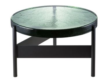 Round glass and steel coffee table ALWA TWO BIG Pulpo