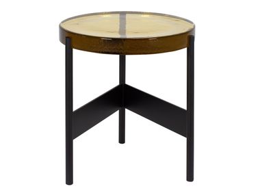 Round glass and steel coffee table ALWA TWO Pulpo