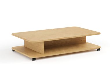 Rectangular low oak coffee table CORTE Punt