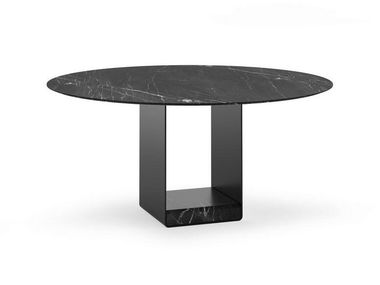 Round marble table with central base VACÌA Punt