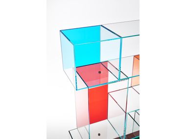 QUANTUM Modular crystal bookcase By Glas Italia | design Piero Lissoni