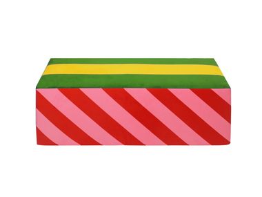 Rechteckige Sitzpuff aus Polyester ATTENTION Qeeboo