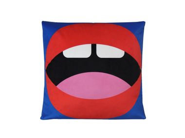 Quadratisches Kissen aus Polyester MOUTH Qeeboo