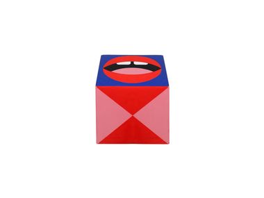 Quadratische Sitzpuff aus Polyester MOUTH Qeeboo