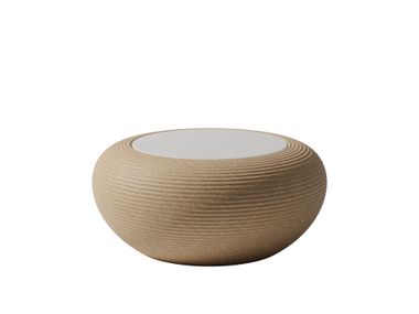 Tavolino da giardino rotondo in polietilene NAMI LOW TABLE MIX Qeeboo