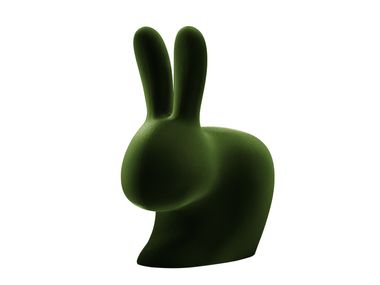 Polyethylene kids chair RABBIT CHAIR BABY VELVET Qeeboo