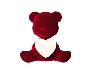 LED table lamp TEDDY LOVE XS Flock Red Qeeboo