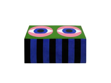 Rechteckige Sitzpuff aus Polyester VISION Qeeboo