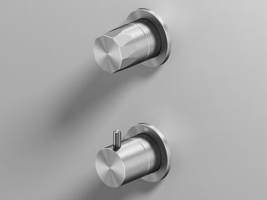 2 hole stainless steel shower mixer with diverter HB 15 47M QuadroDesign
