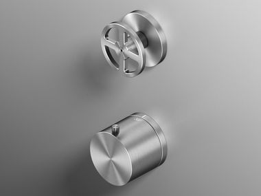 Thermostatic stainless steel shower mixer with diverter VALVOLA02 20 47.0M QuadroDesign