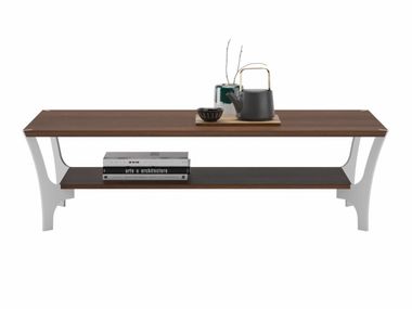 Rectangular wood veneer coffee table with integrated magazine rack RAVEL Ersa