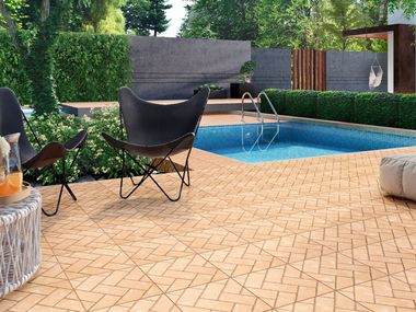 Porcelain stoneware outdoor floor tiles with terracotta effect DALLE RECER