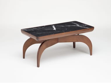 Tavolino rettangolare in noce e marmo BABYLONE REDA AMALOU DESIGN