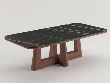 Marble and wood dining table LYRA REDA AMALOU DESIGN