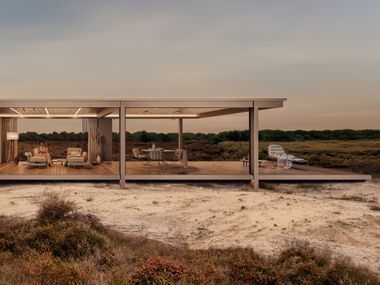 Bioclimatic aluminium pergola AMANI RENSON