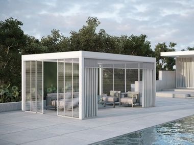 Freestanding aluminium pergola CRYSTAL LOUNGE RENSON