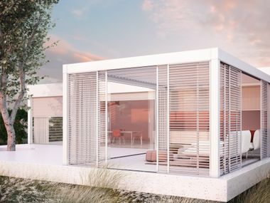 Freestanding aluminium pergola TECH COCOON RENSON