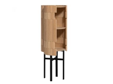 Solid wood highboard REPETA 03 By Woak design Andrea Steidl