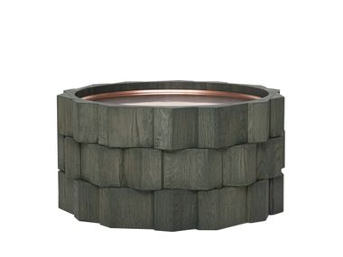 Round solid wood coffee table for living room REPETA 10 Woak