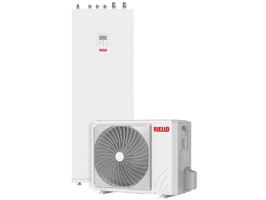 RIELLO, DOMUS M Pompa di calore split a basamento per il riscaldamento, il raffrescamento e acqua sanitaria