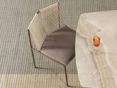 Rope and fabric chair with padded seat ARCHIMEDE RIFLESSI
