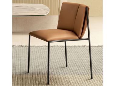 Upholstered leather chair ARCHIMEDE RIFLESSI