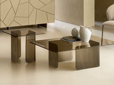 Crystal Coffee table set with central base KYRO RIFLESSI