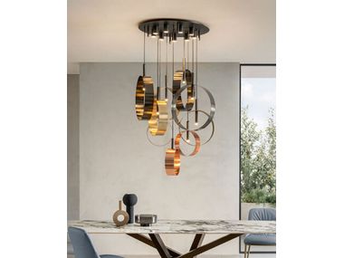 LED LOOP S9 LED painted metal pendant lamp By RIFLESSI