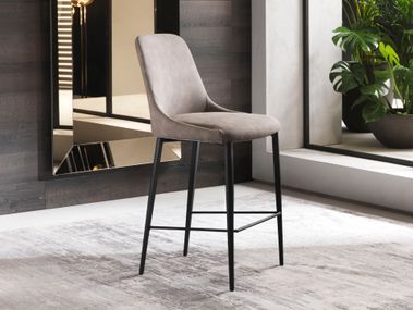 Upholstered stool with back SOFIA RIFLESSI