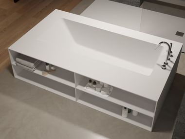 Freestanding custom Corian® bathtub AQUILA RILUXA