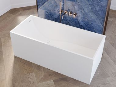 Rectangular freestanding Mineral Stone® bathtub BIHAM RILUXA