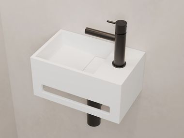 Wall-mounted Corian® handrinse basin CITY MINI RILUXA